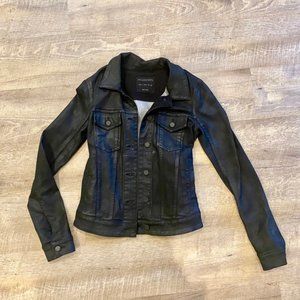 ALLSAINTS Black denim jacket w/ shine